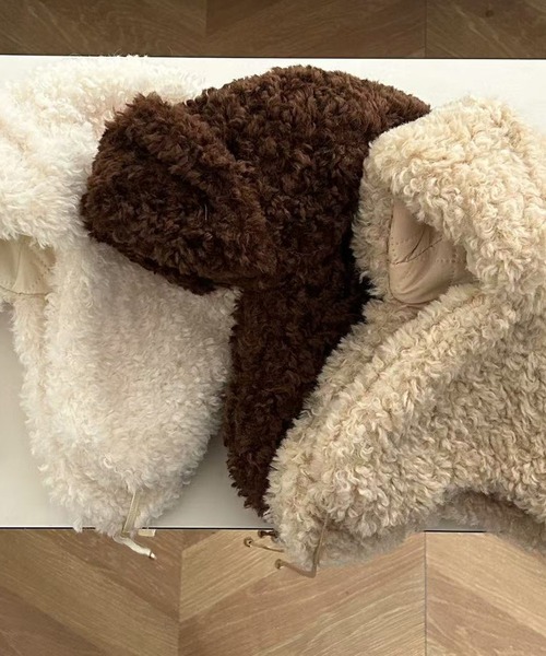 SANSeLF(サンセルフ)の「【SANSeLF】 ボアイヤーフラップキャップ フルカバーシルエット saa25a133(キャップ・レディース・ブラック/アイボリー・FREE)」の8枚目の写真