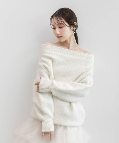 RANDA（ランダ）の「ニットプルオーバー＆バルーンスカートセット（ワンピース・レディース・グレー/アイボリー・1/0）」の7枚目の写真