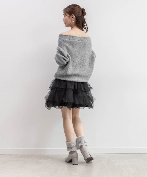 RANDA（ランダ）の「ニットプルオーバー＆バルーンスカートセット（ワンピース・レディース・グレー/アイボリー・1/0）」の13枚目の写真