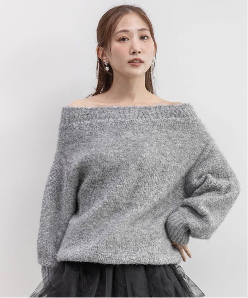 RANDA（ランダ）の「ニットプルオーバー＆バルーンスカートセット（ワンピース・レディース・グレー/アイボリー・1/0）」の15枚目の写真