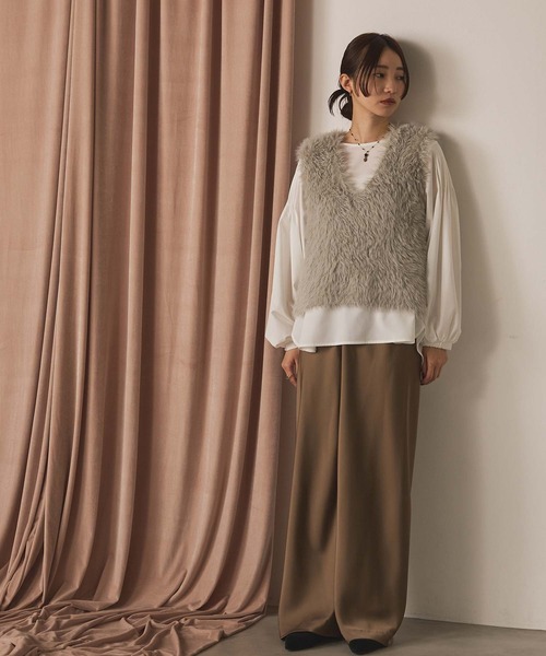 Gready Brilliant（グレディブリリアン）の「サテンバイアスセミワイドパンツ（その他パンツ・レディース・モカ/チャコールグレー・FREE）」の12枚目の写真