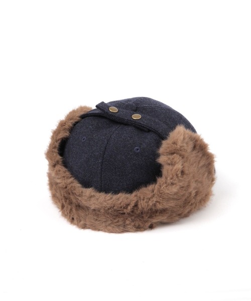 studio CLIP（スタディオクリップ）の「フェイクファー付きフライトキャップ（キャップ・レディース・ネイビー/ブラウン・FREE）」の5枚目の写真