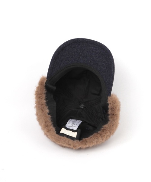 studio CLIP（スタディオクリップ）の「フェイクファー付きフライトキャップ（キャップ・レディース・ネイビー/ブラウン・FREE）」の6枚目の写真