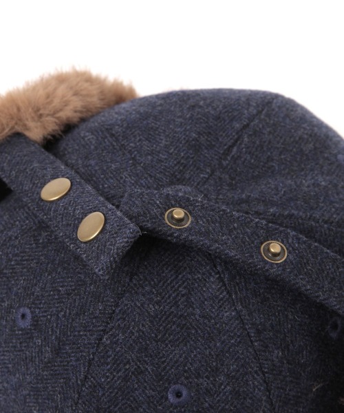 studio CLIP（スタディオクリップ）の「フェイクファー付きフライトキャップ（キャップ・レディース・ネイビー/ブラウン・FREE）」の9枚目の写真