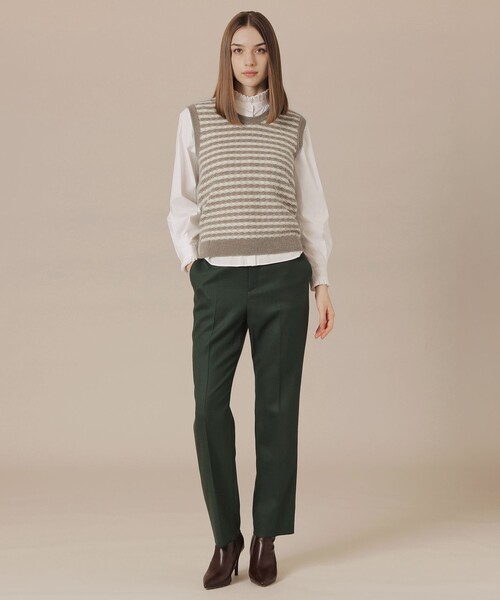 MACKINTOSH LONDON（マッキントッシュ ロンドン）の「【婦人画報11月号掲載】アルパカスレッドボーダーニットベスト（ベスト・レディース・ベージュ・38）」の7枚目の写真