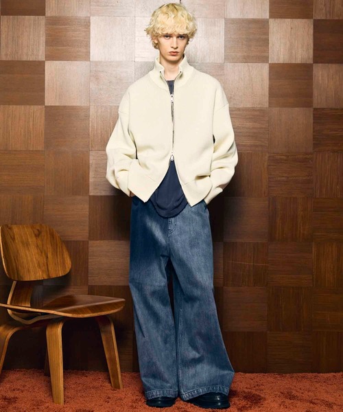 MAISON SPECIAL(メゾンスペシャル)の「《UNISEX》Prime-Over Drivers Zip Knit/プライムオーバードライバーズジップニット【MAISON SPECIAL/メゾンスペシャル】(カーディガン/ボレロ・メンズ・ブラック/アイボリー/ブルー/チャコールグレー/レッド・2/1/0)」の7枚目の写真