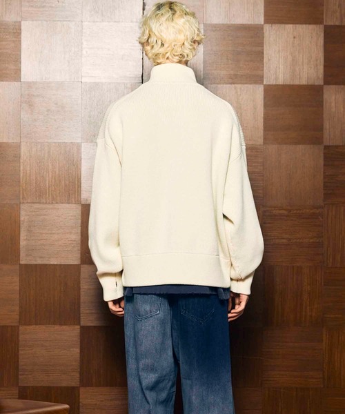 MAISON SPECIAL(メゾンスペシャル)の「《UNISEX》Prime-Over Drivers Zip Knit/プライムオーバードライバーズジップニット【MAISON SPECIAL/メゾンスペシャル】(カーディガン/ボレロ・メンズ・ブラック/アイボリー/ブルー/チャコールグレー/レッド・2/1/0)」の17枚目の写真