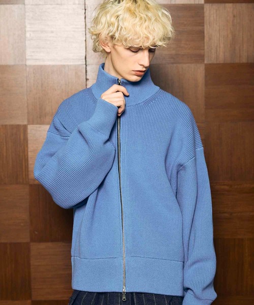 maisonspecial メゾンスペシャル ドライバーズニット ブルー UNISEX》Prime-Over Drivers Zip Knit/プライムオーバードライバーズ