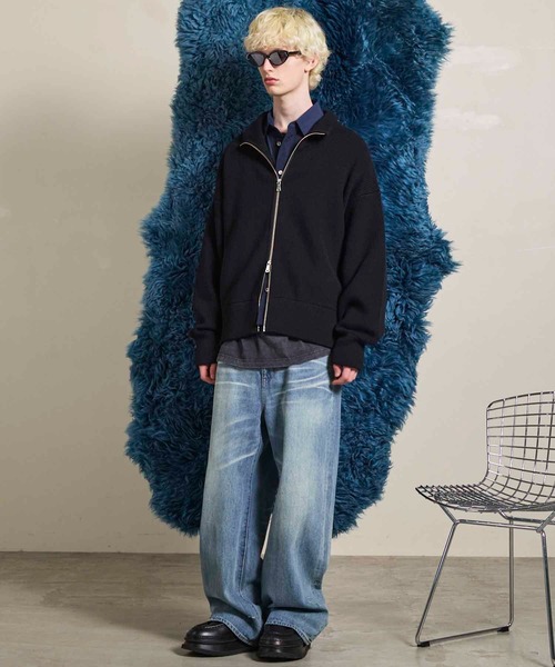 MAISON SPECIAL(メゾンスペシャル)の「《UNISEX》Prime-Over Drivers Zip Knit/プライムオーバードライバーズジップニット【MAISON SPECIAL/メゾンスペシャル】(カーディガン/ボレロ・メンズ・ブラック/アイボリー/ブルー/チャコールグレー/レッド・2/1/0)」の8枚目の写真