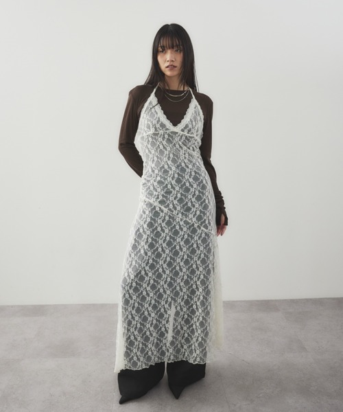 HANNE（アン）の「ホルターネックレースワンピース（ワンピース・レディース・アイボリー/ホワイト・FREE）」の3枚目の写真