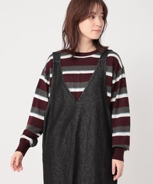 studio CLIP | 14ゲージダブルフロントマルチボーダーニットプルオーバー(ニット/セーター)