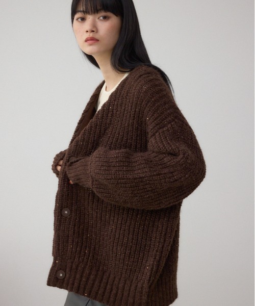 スパンコールニットカーディガン セール】 ◇スパンコールニットカーディガン （カーディガン・ボレロ