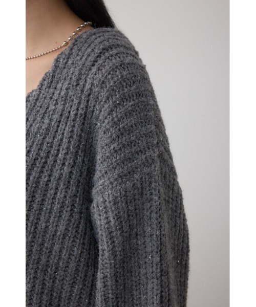 AZUL by moussy（アズールバイマウジー）の「スパンコールニットカーディガン（カーディガン/ボレロ・レディース・ブラウン/グレイッシュベージュ/杢グレー・FREE）」の12枚目の写真