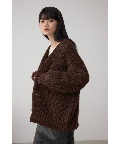 スパンコールニットカーディガン（カーディガン/ボレロ）｜AZUL BY