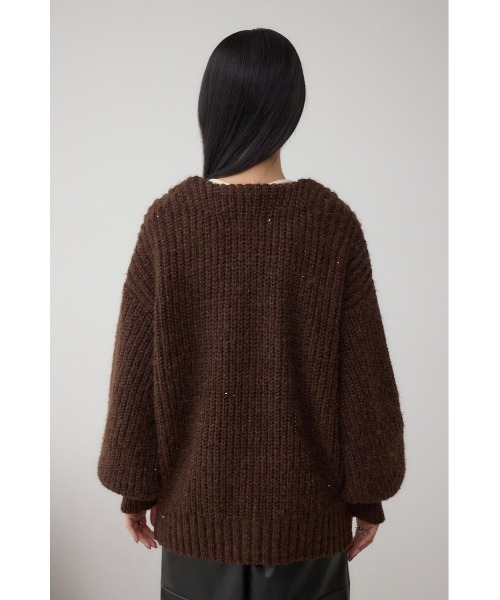 AZUL by moussy（アズールバイマウジー）の「スパンコールニットカーディガン（カーディガン/ボレロ・レディース・ブラウン/グレイッシュベージュ/杢グレー・FREE）」の21枚目の写真