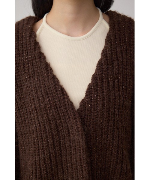 AZUL by moussy（アズールバイマウジー）の「スパンコールニットカーディガン（カーディガン/ボレロ・レディース・ブラウン/グレイッシュベージュ/杢グレー・FREE）」の22枚目の写真