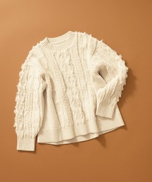 STRAWBERRY-FIELDS | テンダーウール_フリンジアラン柄ニット(ニット/セーター)