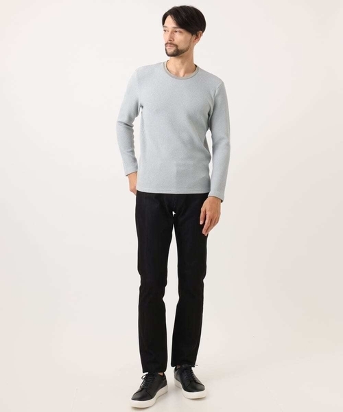 MICHEL KLEIN HOMME (ミッシェルクランオム)の「ウェーブジャージクルーネック長袖カットソー(Tシャツ/カットソー・メンズ・ライトグレー/ブラック・MEDIUM/LARGE/X-LARGE)」の3枚目の写真