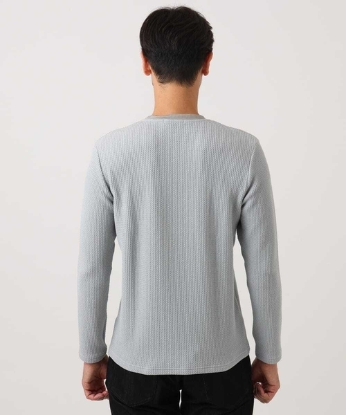 MICHEL KLEIN HOMME (ミッシェルクランオム)の「ウェーブジャージクルーネック長袖カットソー(Tシャツ/カットソー・メンズ・ライトグレー/ブラック・MEDIUM/LARGE/X-LARGE)」の5枚目の写真
