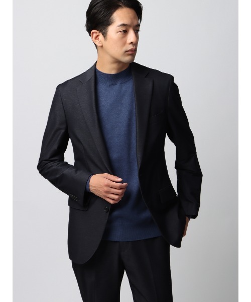 SUIT SQUARE(スーツスクエア)の「モックネックニット 長袖 ウォッシャブル ウールブレンド天竺 無地 オフィニット(ニット/セーター・メンズ・ブラック/ブルー/ライトグレー/ボルドー/ブラック系/ホワイト/グレー・LL/L/M/S)」の8枚目の写真