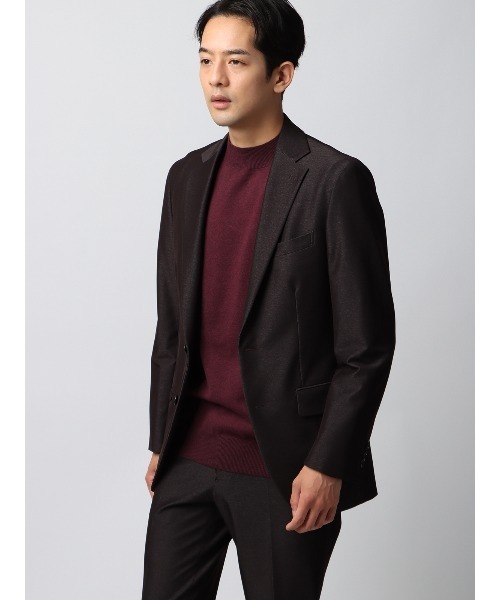 SUIT SQUARE(スーツスクエア)の「モックネックニット 長袖 ウォッシャブル ウールブレンド天竺 無地 オフィニット(ニット/セーター・メンズ・ブラック/ブルー/ライトグレー/ボルドー/ブラック系/ホワイト/グレー・LL/L/M/S)」の22枚目の写真