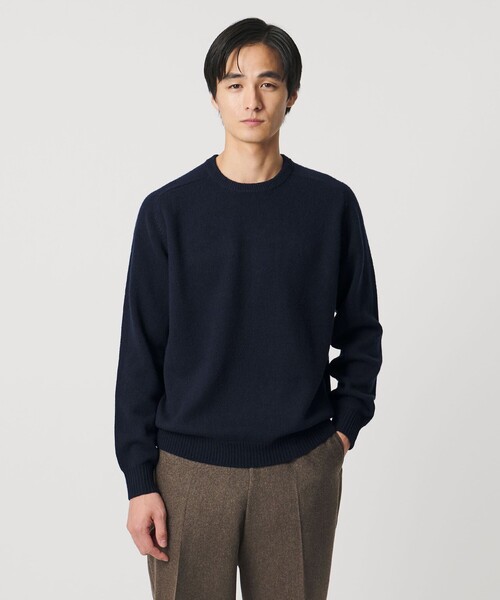 ウール カシミヤ ミドルゲージ クルーネック ニット（ニット/セーター