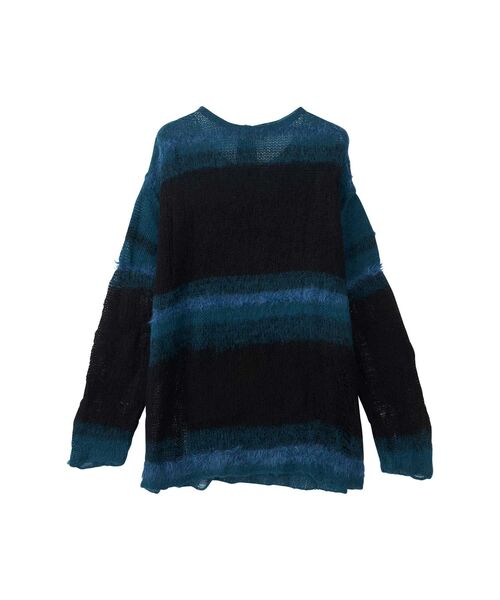 HYSTERIC GLAMOUR（ヒステリックグラマー）の「SKULLアップリケ クラッシュボーダーセーター（ニット/セーター・レディース・ホワイト/ピンク/ブルー・FREE）」の7枚目の写真