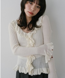 DRWCYS | ラッフルリブカーディガン(カーディガン/ボレロ)