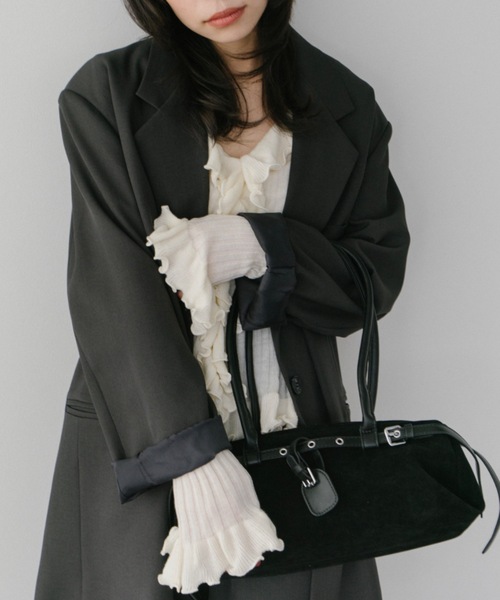 DRWCYS（ドロシーズ）の「ラッフルリブカーディガン（カーディガン/ボレロ・レディース・アイボリー/ブラック/グレー・FREE）」の16枚目の写真