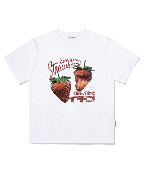 ESCAPEFROM（エスケープフロム）の「イースケープストロベリープリントオーバーサイズ半袖Tシャツホワイト（Tシャツ/カットソー・レディース・その他・SMALL/MEDIUM/LARGE）」の2枚目の写真
