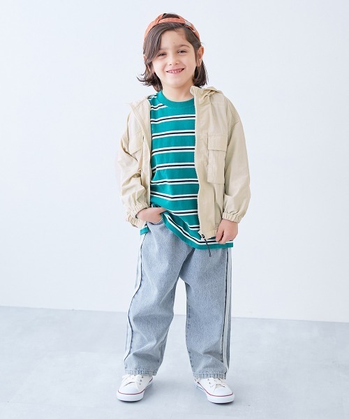 devirock（デビロック）の「【水はじく】撥水ナイロン ビッグポケット マウンテンパーカー（その他アウター・キッズ・ライトカーキ/アイボリー/ブラック/ピンクベージュ・100cm/110cm/120cm/130cm/140cm/150cm/160cm）」の17枚目の写真