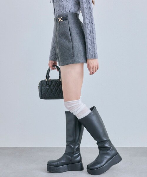 OLIVE des OLIVE（オリーブデオリーブ）の「サイドバックルショートパンツ（その他パンツ・レディース・チェック/ブラウン/チャコールグレー・FREE）」の14枚目の写真