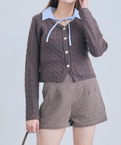 OLIVE des OLIVE（オリーブデオリーブ）の「サイドバックルショートパンツ（その他パンツ・レディース・チェック/ブラウン/チャコールグレー・FREE）」の18枚目の写真