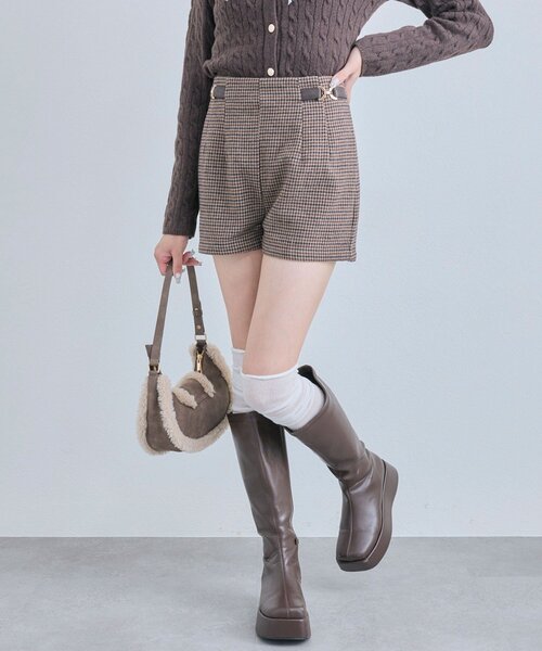 OLIVE des OLIVE（オリーブデオリーブ）の「サイドバックルショートパンツ（その他パンツ・レディース・チェック/ブラウン/チャコールグレー・FREE）」の21枚目の写真