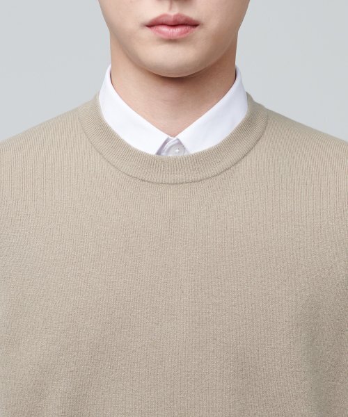 MUSINSA STANDARD（ムシンサスタンダード）の「ラムウールクルーネックニットベスト[ベージュ]（ニット/セーター・メンズ・その他・SMALL/MEDIUM/LARGE/X-LARGE/XX-LARGE）」の5枚目の写真