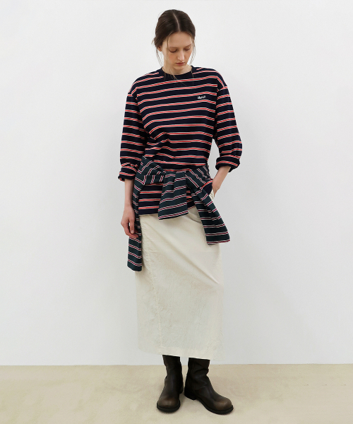SINOON（シヌーン）の「Wrinkle H-Line Skirt (Cream)（スカート・レディース・アイボリー・FREE）」の2枚目の写真