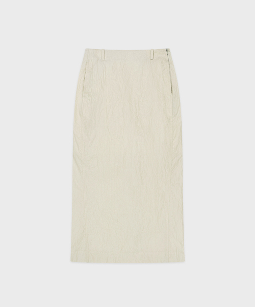 SINOON（シヌーン）の「Wrinkle H-Line Skirt (Cream)（スカート・レディース・アイボリー・FREE）」の3枚目の写真