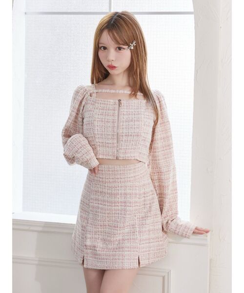 EATME（イートミー）の「【SETUP】フロントZIPパフスリーブTOP（シャツ/ブラウス・レディース・ピンク/ブルー/ブラック・FREE）」の8枚目の写真