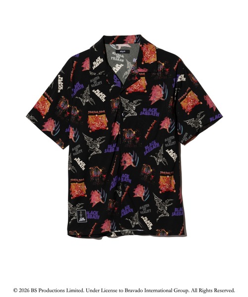 glamb(グラム)の「Black Sabbath Open Collar Shirt / ブラックサバスオープンカラーシャツ(シャツ/ブラウス・メンズ・ブラック・S/M/L)」の2枚目の写真