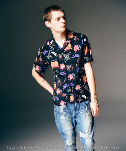 glamb(グラム)の「Black Sabbath Open Collar Shirt / ブラックサバスオープンカラーシャツ(シャツ/ブラウス・メンズ・ブラック・S/M/L)」の8枚目の写真