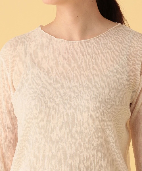 Elura（エルーラ）の「≪入卒/セレモニー/通勤≫ブライトシアーワッシャープルオーバー/602143（Tシャツ/カットソー・レディース・ブラック/オフホワイト・FREE）」の8枚目の写真