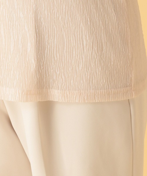 Elura（エルーラ）の「≪入卒/セレモニー/通勤≫ブライトシアーワッシャープルオーバー/602143（Tシャツ/カットソー・レディース・ブラック/オフホワイト・FREE）」の10枚目の写真