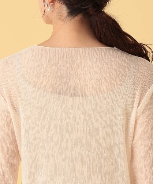 Elura（エルーラ）の「≪入卒/セレモニー/通勤≫ブライトシアーワッシャープルオーバー/602143（Tシャツ/カットソー・レディース・ブラック/オフホワイト・FREE）」の11枚目の写真