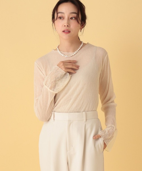 Elura（エルーラ）の「≪入卒/セレモニー/通勤≫ブライトシアーワッシャープルオーバー/602143（Tシャツ/カットソー・レディース・ブラック/オフホワイト・FREE）」の17枚目の写真