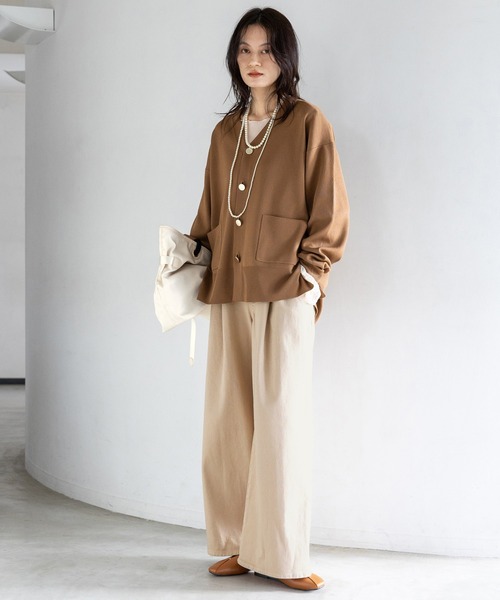 Elura（エルーラ）の「≪入卒/セレモニー/通勤≫ブライトシアーワッシャープルオーバー/602143（Tシャツ/カットソー・レディース・ブラック/オフホワイト・FREE）」の16枚目の写真