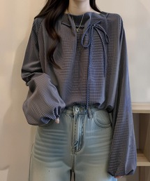 オフショルダー」に該当するトップス（ストライプ柄）ファッション通販