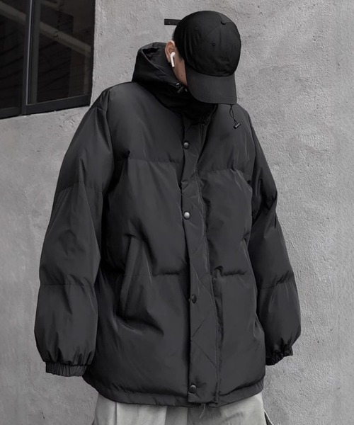 フード付き黒ダウンジャケット 価格ファッション - フード付きダウンジャケット XL Z122744942