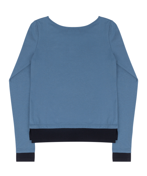 SELITIO(セレティオ)の「配色レイヤードロングスリーブTシャツブルー(Tシャツ/カットソー・レディース・ブルー・SMALL/MEDIUM/LARGE)」の2枚目の写真