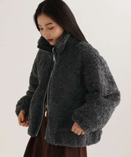 studio CLIP(スタディオクリップ)の「【daily CLIP】テディブルゾン(ブルゾン・レディース・チャコール/ブラウン・FREE)」の4枚目の写真