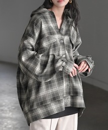 HUG.U（ハグユー）の「ウォッシャブル 微起毛チェックシャツ（シャツ/ブラウス）」